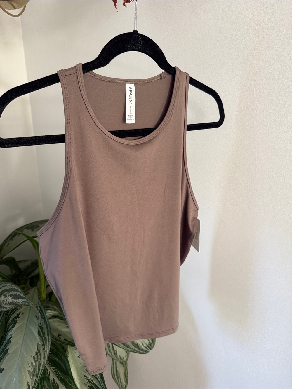 SPANX sleeveless tank top in taupe-brown